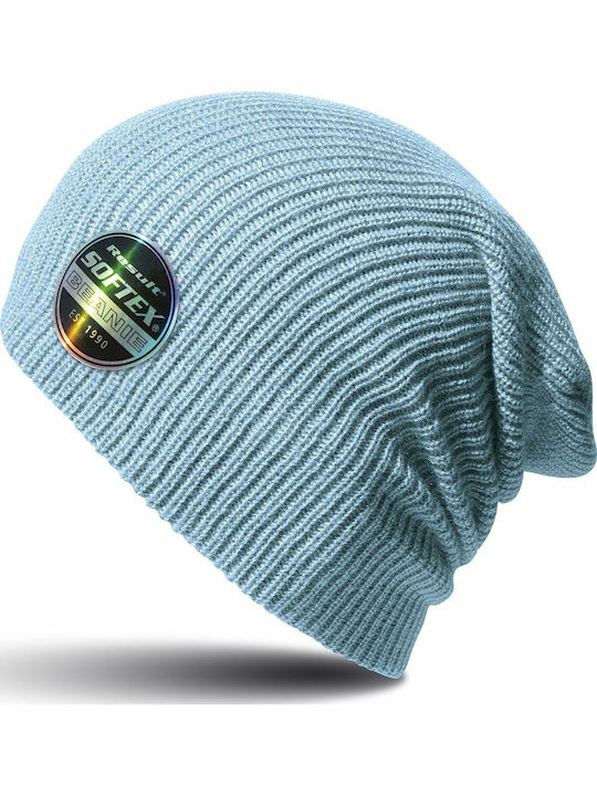 Beanie Frauen Beanie mit Rippstrick in Hellblau Farbe