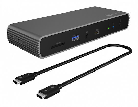 Icy Box USB-C Docking Station με 4K PD Ethernet Μαύρο (IB-DK8801-TB4)