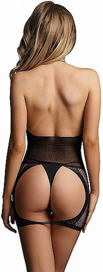 Le Désir Sexy Peek A Boo Fischnetzkleid Schwarz
