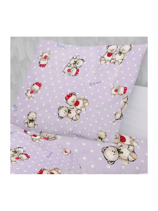 Dimcol Two Bears Față de pernă pentru copii din bumbac 100% 50x70buc Lila 1925813106906574