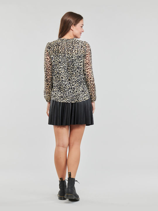 Only Women's Blouse Long Sleeve Animal Print Multicolour