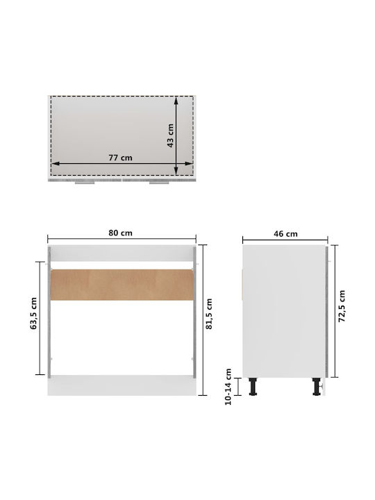 Dulap pentru Chiuvetă Gri 80x46x81.5buc