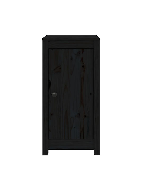 Living Room Display Cabinet Made of Solid Wood Black 40x35x80cm