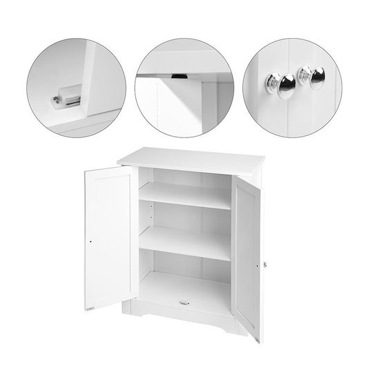 Bakaji Badezimmerschrank B60xT30xH80cm Weiß