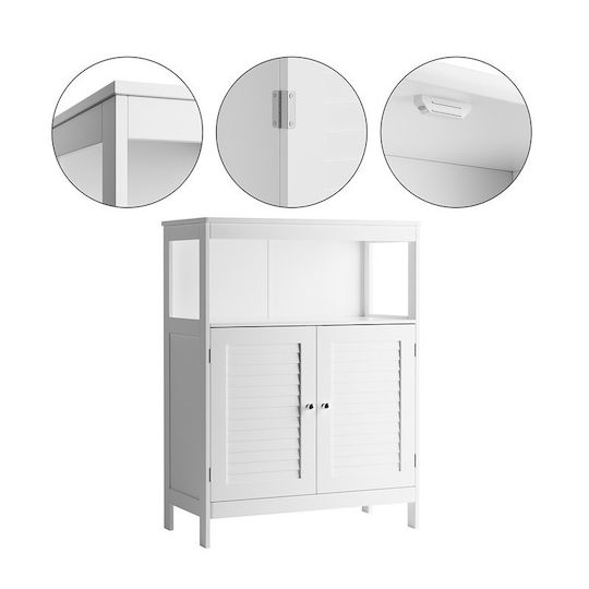 Bakaji Badezimmerschrank B60xT30xH80cm Weiß