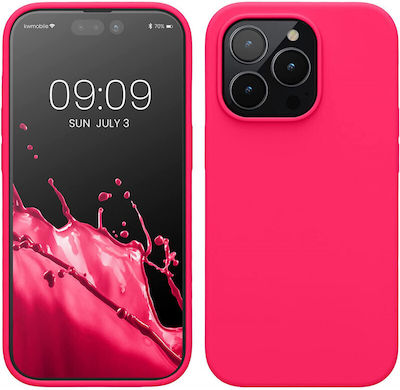 KWmobile Umschlag Rückseite Silikon Neon Pink (iPhone 14 Pro) 59073.77