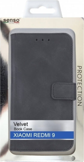 Senso Velvet Book Synthetic Leather Black (Redmi 10C)