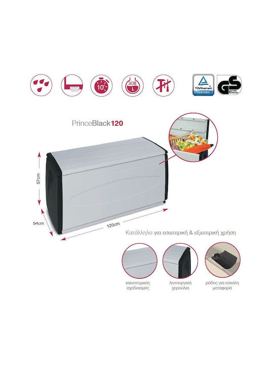 Terry Außenlagerbox Prince Kunststoff 308Es Gray L120xB54xH57cm
