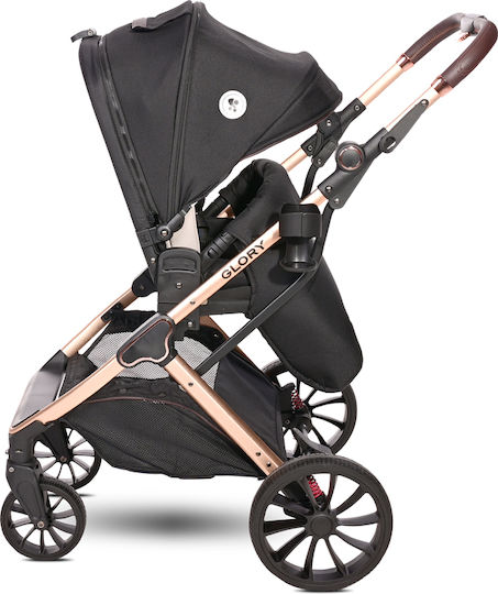 Lorelli Glory Adjustable 3 in 1 Baby Stroller Suitable for Newborn Black Diamonds 15kg