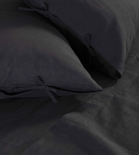 Nef-Nef Homeware Pillowcase Set with Envelope Cover Anthracite 52x72cm.