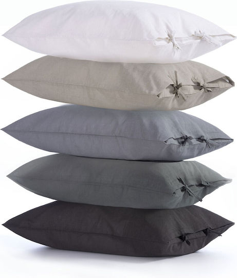Nef-Nef Homeware Pillowcase Set with Envelope Cover Anthracite 52x72cm.
