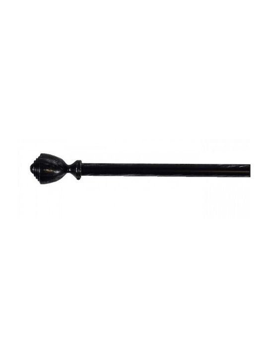 HomeMarkt Extendable Metallic Curtain Pole Ε-0316 Single Φ19mm 110-210cm Black - Gold