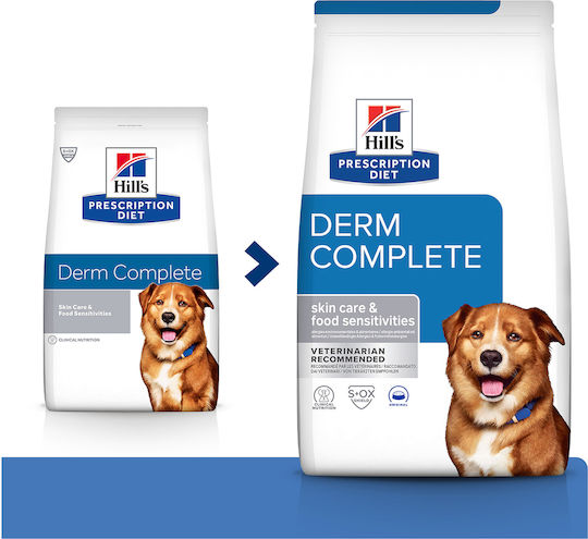 Hill's Prescription Diet Derm Complete 1.5kg Hrană Uscată pentru Câini Adulţi cu Carne