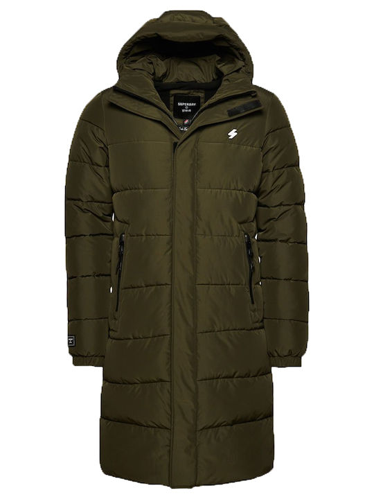 Longline Winter Jacket Puffer Dark Moss