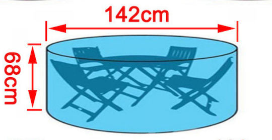 Waterproof Dining Table Cover 142x142x68cm in Black Color