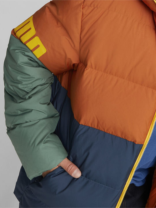 Power Winter Jacket Puffer Brown/Blue/Green