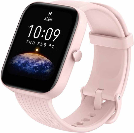 Amazfit Bip 3 Smartwatch with Heart Rate Monitor (Pink)