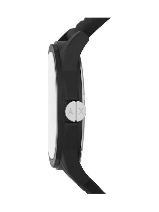 Armani Exchange Ceas de Bărbat 44mm Baterie cu Culoare Neagră Cauciuc λουράκι