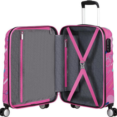 American Tourister Minnie Future Children's Cabin Travel Suitcase Hard Pink with 4 Wheels Height 55cm.