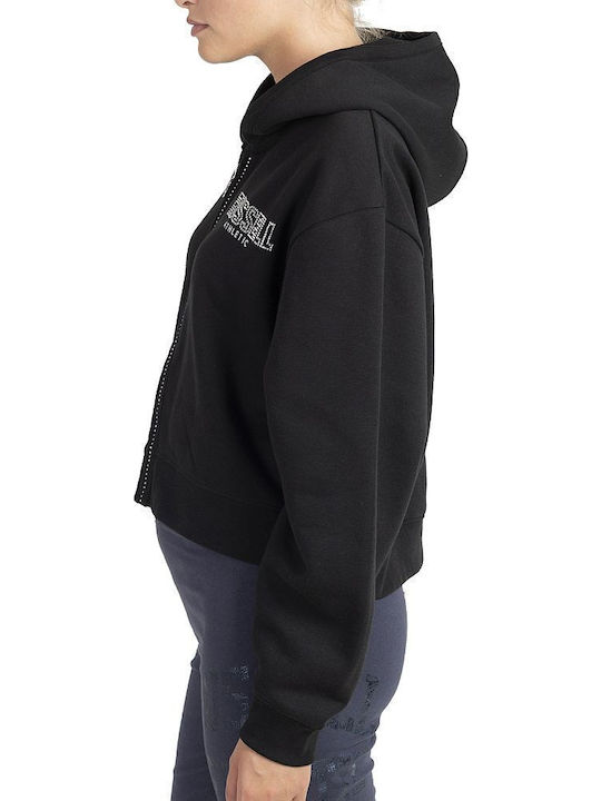 Cropped Women's Sweatshirt Jacket Black