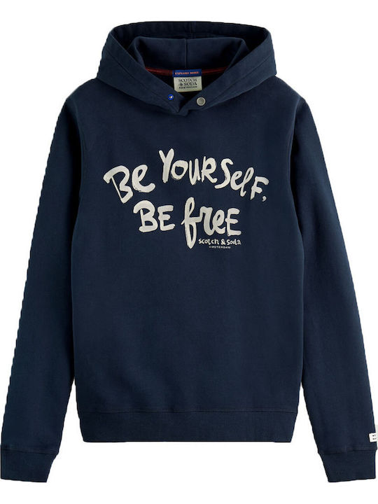 Felpa Sweatshirt with Hood Navy Blue