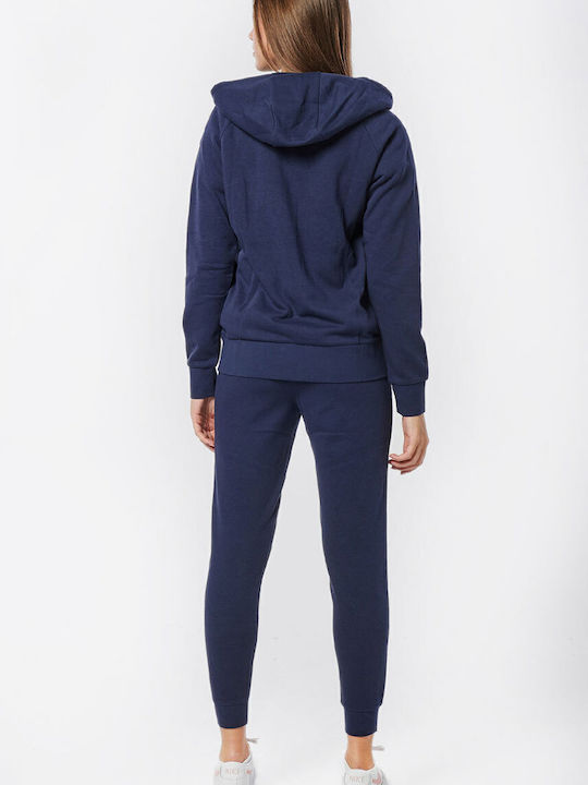 Women's Sweatshirt Jacket Hooded Navy Blue