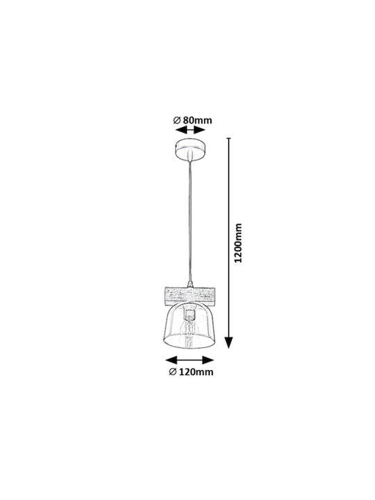 Rabalux Cardamon Pendant Light Single-Light for Socket E14, E.14 Gray