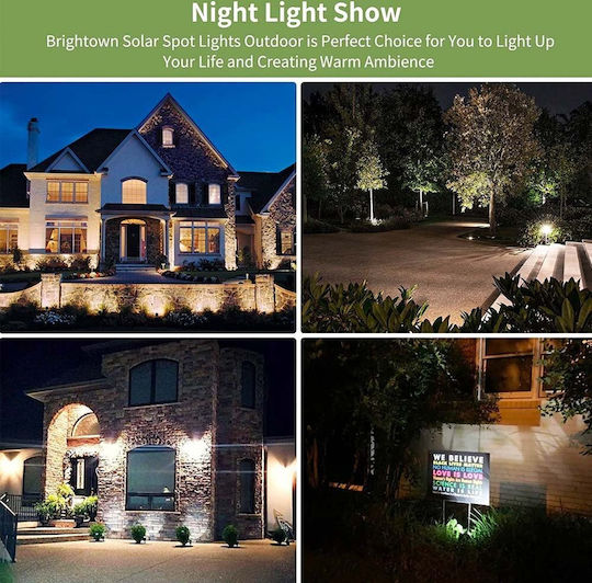 123led Set of 2 Stake Solar Lights Cold White with Motion Sensor and Photocell IP67