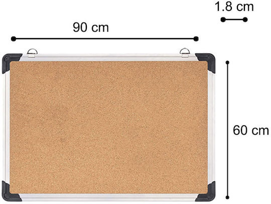 Bakaji Cork Notice Board 90x60cm SPMN-
