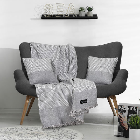 Beauty Home Μαξιλαροθήκη Γκρι 40x40εκ.