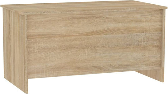 Rectangular Central Wooden Coffee Table with Lifting Mechanism Brown W102xD55.5xH52.5cm