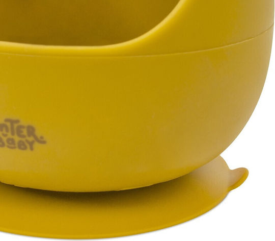 Interbaby Παιδικό Σετ Φαγητοδοχείου από Σιλικόνη 2τμχ Κίτρινο