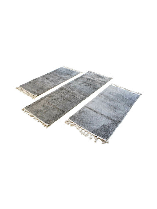 Balsan Soft Shaggy Bedroom Rugs Set Dark Grey P621176 3pcs