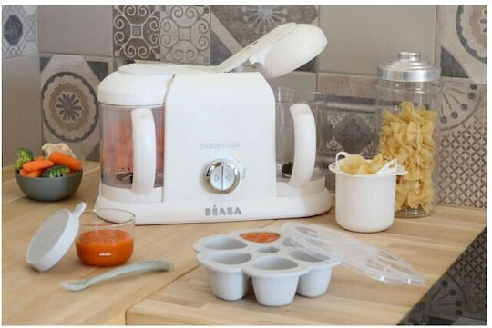Beaba Babycook Duo Food Steamer with Blender with 2 Steaming Decks 2.2lt White Silver