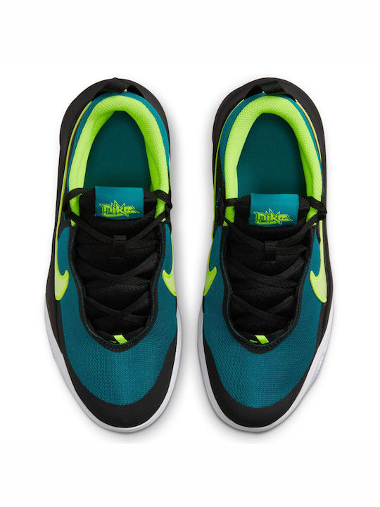 Hustle Hustle D 10 Kids Sports Shoes Basketball with Laces Black / Barely Volt / Volt / Bright Spruce