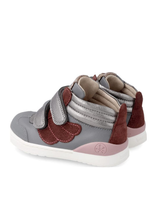 Shadow Παιδικά Sneakers High Ανατομικά με Σκρατς Γκρι