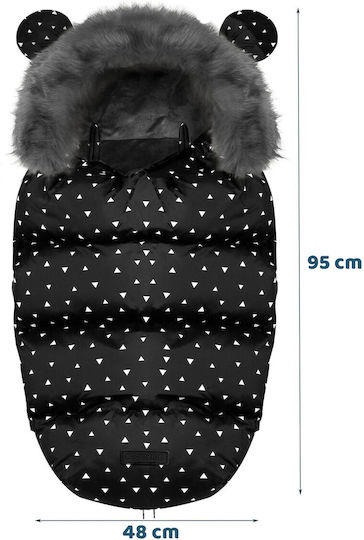 Ricokids Elmi Stroller Footmuff with Velvet Lining 95x48cm Black