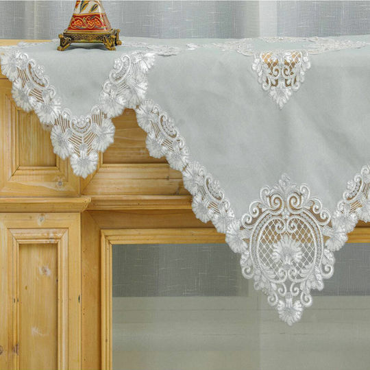 Liolios Home PLS-TB032 με Δαντέλα Γκρι 128x128εκ.