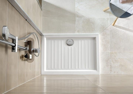 Roca Rectangular Porcelain Shower White Roma 90x70x5.5cm