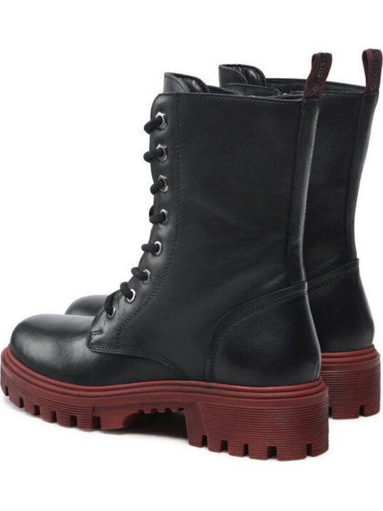 Seattle Leder Stiefeletten Damen Schwarz