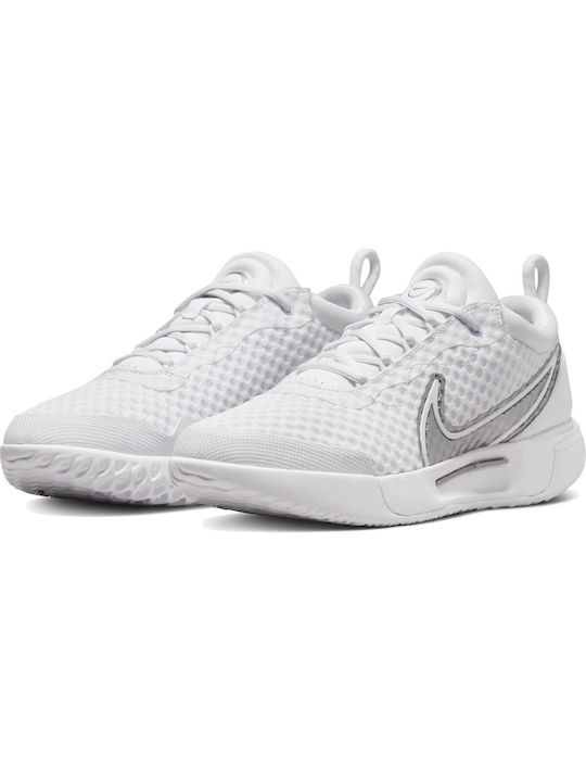 Nike Zoom Pro Women's Tennis Shoes for Hard Courts White / Metallic Silver