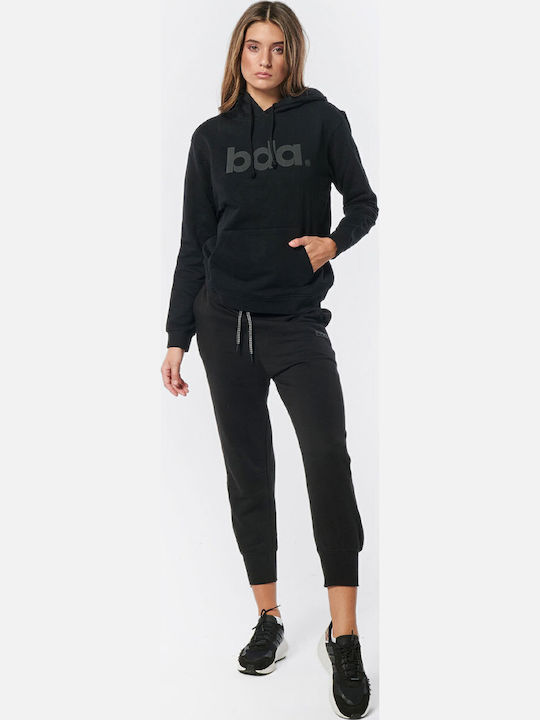 Damen Sweatshirt Kapuzen Schwarz
