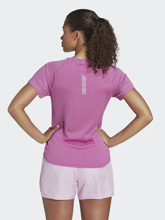 Adidas Adizero Feminin Sport Tricou Uscare rapidă Semi Pulse Lilac