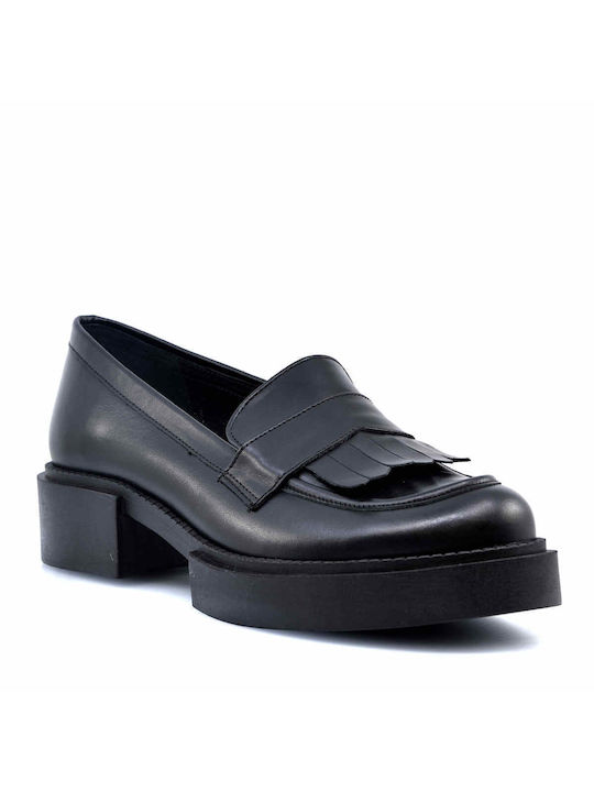 PAPISTAS WOMEN'S MOCCASINS-CASUAL-EXTRA SOFT-ANATOMIC-MEMORY FOAM-BLACK LEATHER-LEATHER