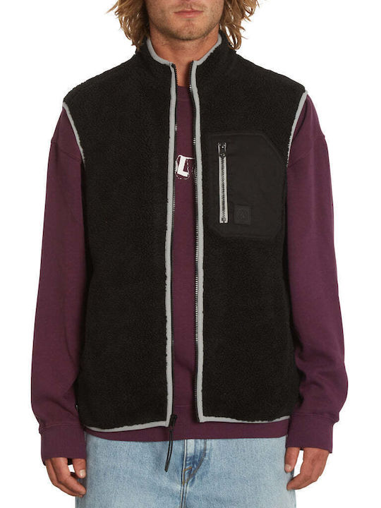 Muzzer Fuzzar Men's Fleece Cardigan Black