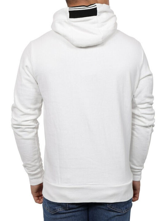 Petrol Industries Herren Sweatshirt mit Kapuze und Taschen Bright White