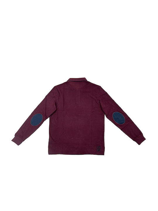 U.S. Polo Assn. Bluza Bărbătească cu Mânecă Lungă Polo Burgundy