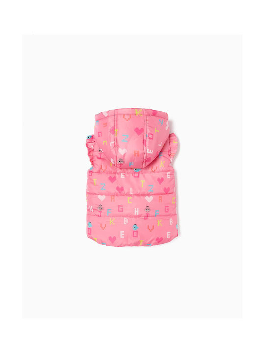 Zippy Kids Casual Jacket Sleeveless short Hooded Pink