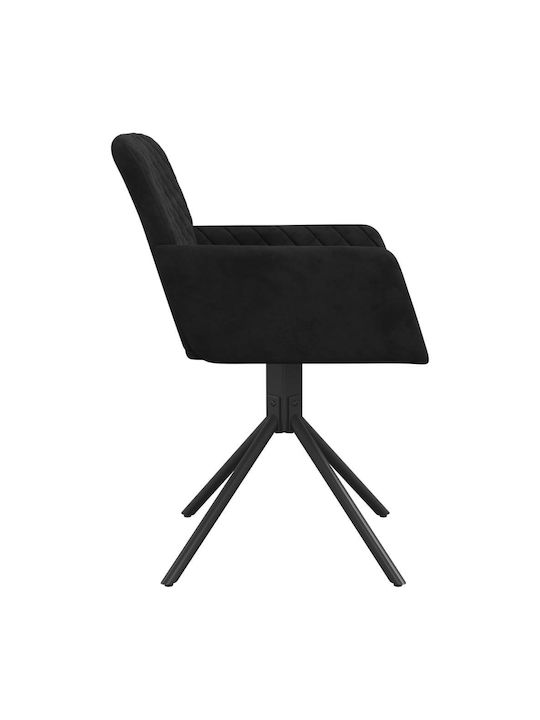 Dining Room Velvet Armchair Black 51.5x59x83.5cm 2pcs