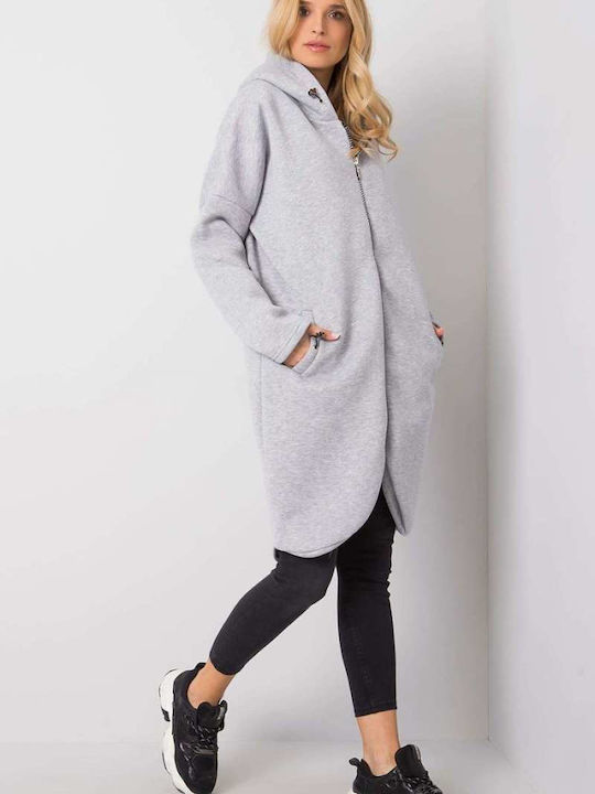 Rue Paris Women's Long Cardigan Gray